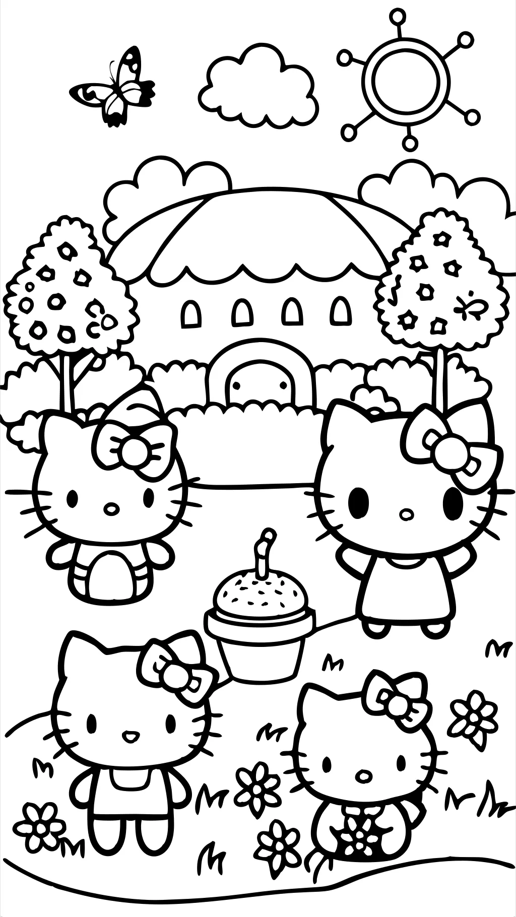 coloring pages hello kitty and friends